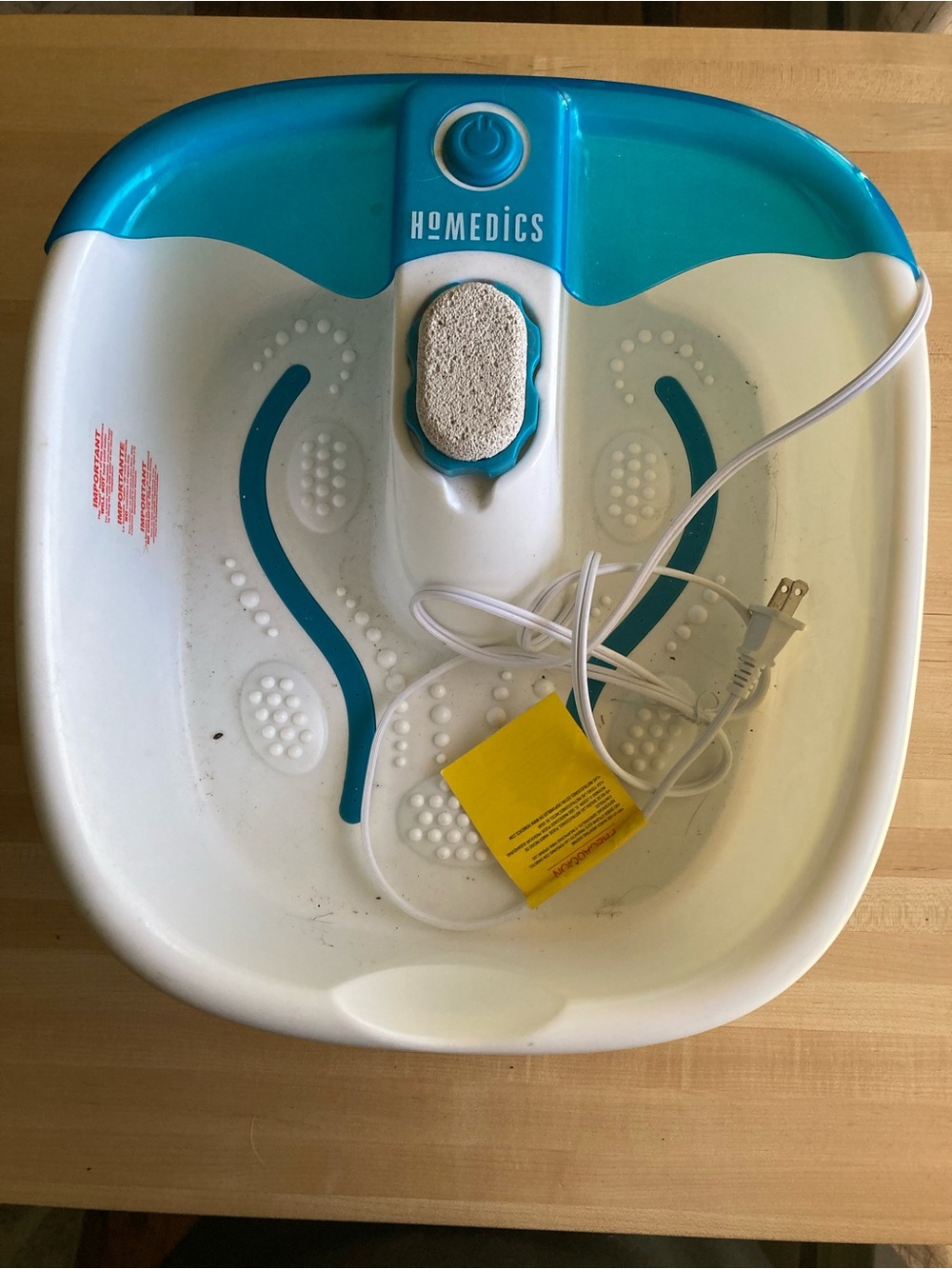 Homedics Foot Spa Basin in White and Teal